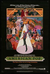 9k038 AMERICAN POP 1sh '81 cool rock & roll art by Wilson McClean & Ralph Bakshi!