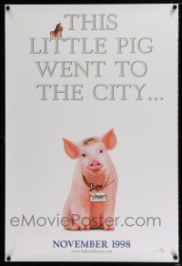 9k064 BABE PIG IN THE CITY teaser DS 1sh '98 cute image of director George Miller's talking pig!