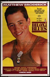 9k090 BILOXI BLUES advance 1sh '88 military soldier Matthew Broderick, written by Neil Simon!