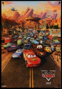 9k123 CARS advance 1sh '06 Walt Disney Pixar animated automobile racing, great cast image!