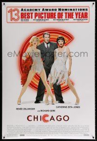 9k135 CHICAGO DS 1sh '02 Renee Zellweger & Catherine Zeta-Jones, Richard Gere, 13 AA nominations!