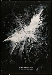 9k171 DARK KNIGHT RISES teaser DS 1sh '12 image of Batman's symbol in broken buildings!