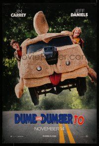 9k205 DUMB & DUMBER TO teaser DS 1sh '14 wacky Jim Carrey & Jeff Daniels in title roles!