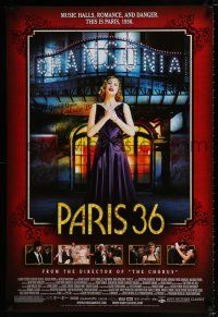 9k545 PARIS 36 DS 1sh '09 great image of top cast and woman standing in front of theater!
