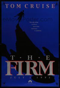 9k257 FIRM teaser DS 1sh '93 Tom Cruise on the run, Sydney Pollack directed, evil loves ambition!