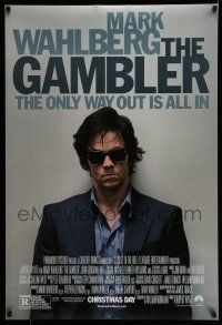 9k274 GAMBLER advance DS 1sh '14 great image of Mark Wahlberg with sunglasses and sport coat!