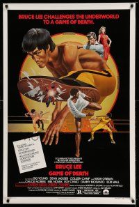 9k276 GAME OF DEATH 1sh '79 Bruce Lee, cool Bob Gleason martial arts artwork!