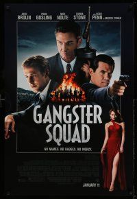 9k277 GANGSTER SQUAD advance DS 1sh '13 Josh Brolin, Ryan Gosling, Sean Penn, sexy Emma Stone!