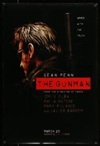 9k302 GUNMAN teaser DS 1sh '15 cool image of Sean Penn in the title role as Gunman/Terrier!
