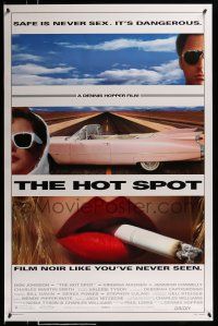 9k338 HOT SPOT DS 1sh '90 cool close up smoking & Cadillac image, directed by Dennis Hopper!