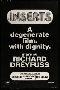 9k363 INSERTS style B teaser 1sh '76 x-rated Richard Dreyfuss, a degenerate film with dignity!