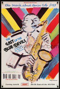 9k415 LAST OF THE BLUE DEVILS 24x36 special '79 art of jazz musician playing sax by Ensrud!