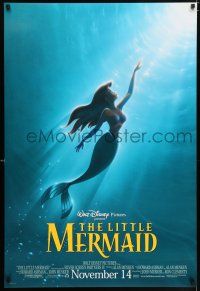 9k426 LITTLE MERMAID advance DS 1sh R97 Ariel swimming to the surface, Disney underwater cartoon!