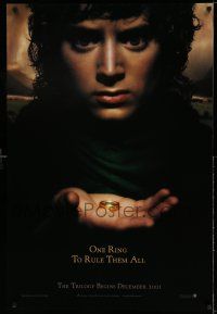9k433 LORD OF THE RINGS: THE FELLOWSHIP OF THE RING teaser DS 1sh '01 J.R.R. Tolkien, one ring!