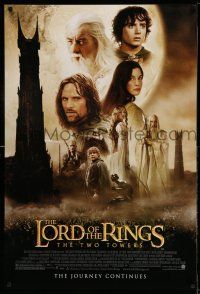9k439 LORD OF THE RINGS: THE TWO TOWERS DS 1sh '02 Peter Jackson epic, montage of cast!