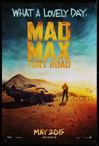 9k450 MAD MAX: FURY ROAD teaser DS 1sh '15 Tom Hardy in the title role with his V8 Interceptor car!
