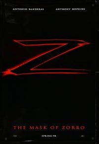 9k470 MASK OF ZORRO teaser DS 1sh '98 Antonio Banderas, Catherine Zeta-Jones, Anthony Hopkins