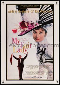 9k512 MY FAIR LADY 1sh R94 great close-up image of Audrey Hepburn, Rex Harrison!