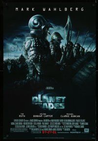 9k555 PLANET OF THE APES style C advance DS 1sh '01 Tim Burton, great image of huge ape army!