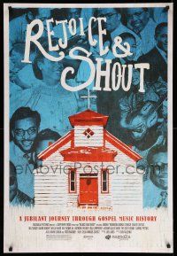 9k586 REJOICE & SHOUT DS 1sh '10 Smokey Robinson, Andrae Crouch, cool image of country church!