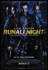 9k610 RUN ALL NIGHT advance DS 1sh '15 Liam Neeson, Joel Kinnaman, Vincent D'Onofrio!