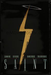 9k616 SAINT foil teaser 1sh '97 Val Kilmer, Elisabeth Shue, cool gold lightning bolt design!
