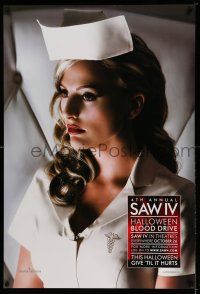 9k618 SAW IV 1sh '07 Tobin Bell, Halloween blood drive, great profile image of sexy nurse!