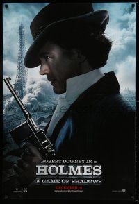 9k636 SHERLOCK HOLMES: A GAME OF SHADOWS teaser DS 1sh '11 Robert Downey Jr in title role w/Mauser!