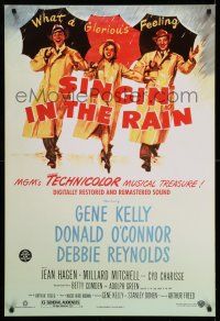 9k647 SINGIN' IN THE RAIN DS 1sh R00 Gene Kelly, Donald O'Connor, Debbie Reynolds, classic musical!