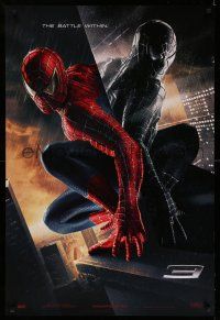 9k677 SPIDER-MAN 3 teaser DS 1sh '07 Sam Raimi, the battle within, Maguire in red and black suits!
