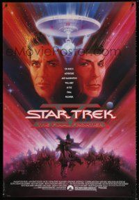 9k700 STAR TREK V advance 1sh '89 The Final Frontier, art of William Shatner & Nimoy by Bob Peak!