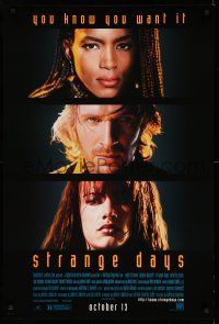 9k725 STRANGE DAYS advance 1sh '95 cast image of Ralph Fiennes, Angela Bassett, Juliette Lewis!