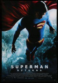 9k735 SUPERMAN RETURNS advance DS 1sh '06 Bryan Singer, great full-length image of Routh in space!