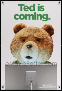 9k749 TED wilding 1sh '12 Mark Wahlberg, Mila Kunis, image of teddy bear using Mac, rare wilding!