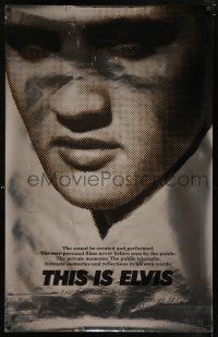 9k760 THIS IS ELVIS foil 1sh '81 Elvis Presley rock 'n' roll biography, portrait of The King!
