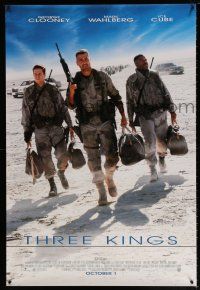 9k763 THREE KINGS advance DS 1sh '99 George Clooney, Mark Wahlberg, & Ice Cube in the Gulf War!