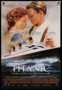 9k767 TITANIC style B revised int'l DS 1sh '97 romantic image of Leonardo DiCaprio & Kate Winslet!