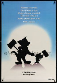 9k772 TOM & JERRY THE MOVIE teaser 1sh '92 famous cartoon cat & mouse in their 1st motion picture!