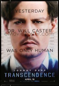 9k781 TRANSCENDENCE teaser DS 1sh '14 Kate Mara, yesterday Johnny Depp was only human