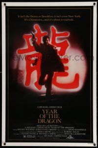 9k844 YEAR OF THE DRAGON 1sh '85 Mickey Rourke, Michael Cimino Asian crime thriller!