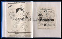 9m024 LOT OF 4 FAN SCRAPBOOKS OF WALT DISNEY PRESSBOOK MAT ADS '60s-70s cartoons & live action!