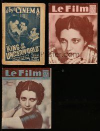 9m087 LOT OF 3 MAGAZINES WITH KAY FRANCIS COVERS '30s Boy's Cinema & Le Film!