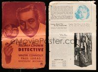 9m182 LOT OF 2 CUT PRESSBOOKS '30s-40s Father Brown: Detective & Constance Bennett in Rockabye!