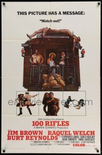 9p006 100 RIFLES style A 1sh '69 Jim Brown, Raquel Welch & Burt Reynolds!