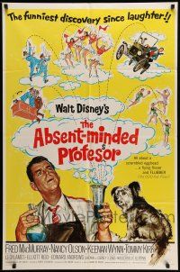 9p020 ABSENT-MINDED PROFESSOR 1sh R67 Walt Disney, Flubber, Fred MacMurray in title role!