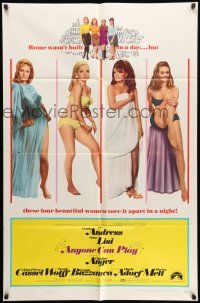 9p047 ANYONE CAN PLAY 1sh '68 sexy Ursula Andress, Virna Lisi, Claudine Auger & Marisa Mell!