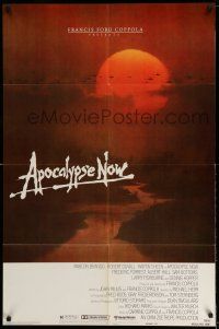 9p049 APOCALYPSE NOW advance 1sh '79 Francis Ford Coppola, classic Bob Peak art choppers over river