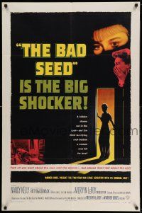 9p064 BAD SEED 1sh '56 the big shocker about really bad terrifying little Patty McCormack!