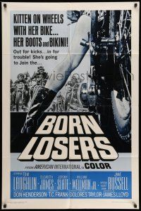 9p141 BORN LOSERS 1sh '67 Tom Laughlin directs and stars as Billy Jack, sexy motorcycle art!