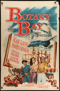 9p142 BOTANY BAY 1sh '53 James Mason, Alan Ladd & Patricia Medina bound to the rigging!